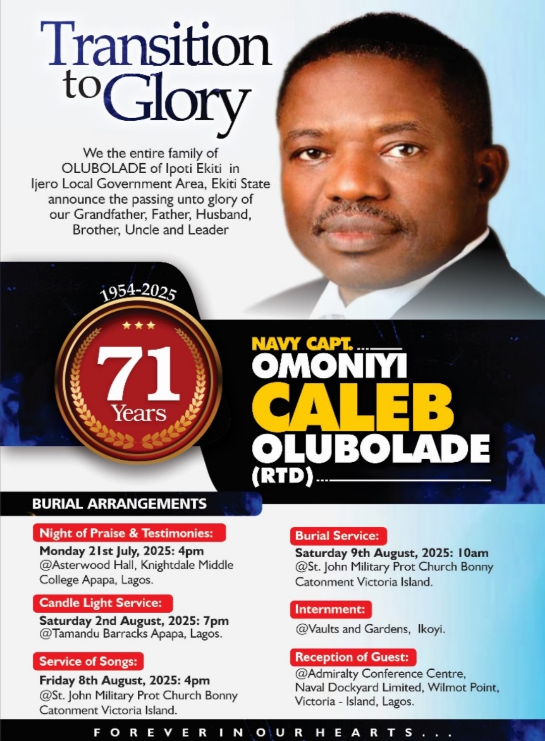 Captain Caleb Omoniyi Olubolade (retd).